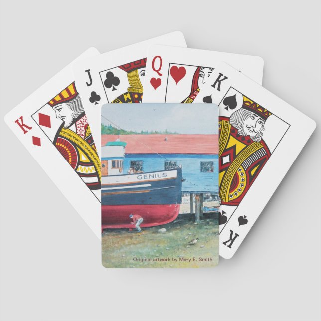 Playing cards - fishing boat (Back)