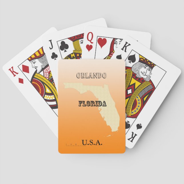 Playing Cards - Florida State Map with City (Back)