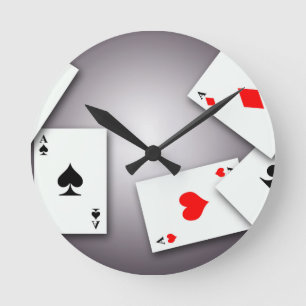 PLAYING CARDS GAMES POKER BLACKJACK GAMBLING GOFIS ROUND CLOCK