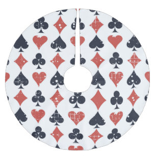 Playing Cards: Grunge Abstract Pattern Brushed Polyester Tree Skirt