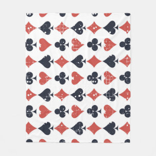 Playing Cards: Grunge Abstract Pattern Fleece Blanket