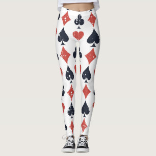 Playing Cards: Grunge Abstract Pattern Leggings