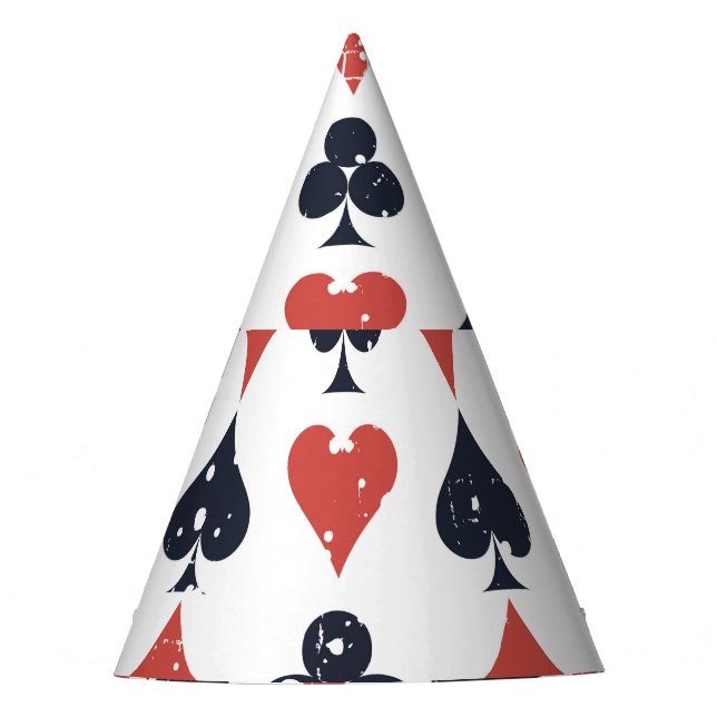 Playing Cards: Grunge Abstract Pattern Party Hat (Front)