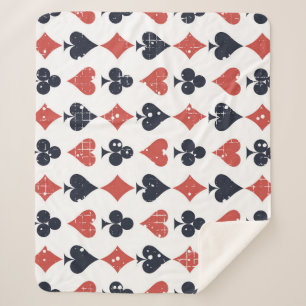 Playing Cards: Grunge Abstract Pattern Sherpa Blanket