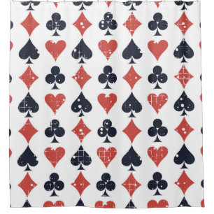 Playing Cards: Grunge Abstract Pattern Shower Curtain