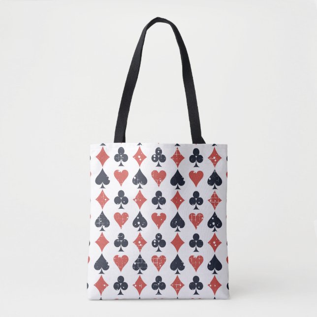Playing Cards: Grunge Abstract Pattern Tote Bag (Front)