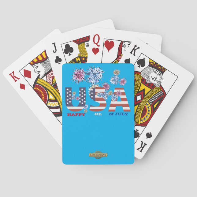 playing cards  "HAPPY 4th OF JULY" (Back)