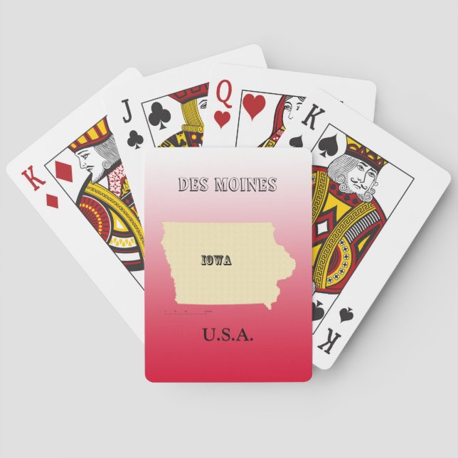 Playing Cards - Iowa Map with City (Back)