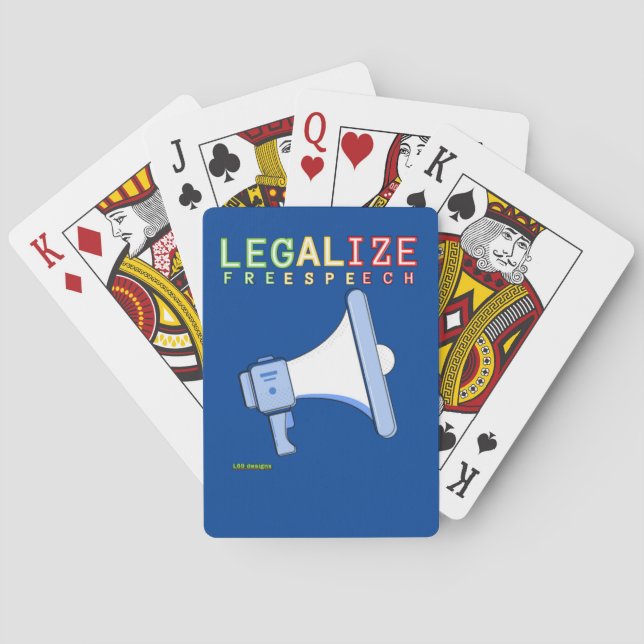playing cards "LEGALIZE FREE SPEECH" (Back)