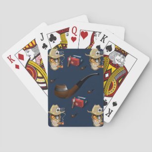 Playing cards man cave blue cigar for him