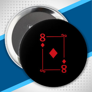 Playing Cards Matching Diamonds Card Suits Eight 8 10 Cm Round Badge