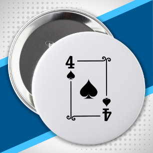 Playing Cards Matching Spades Card Suits Four (4) 10 Cm Round Badge