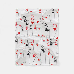 Playing Cards Number Twos In A Layered Pattern, Fleece Blanket