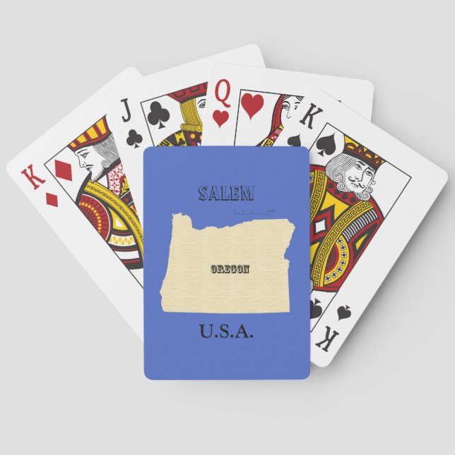 Playing Cards - Oregon Map with Your Town (Back)