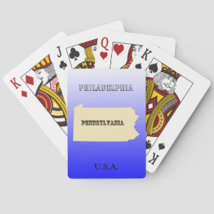 Playing Cards - Pennsylvania State Map with City