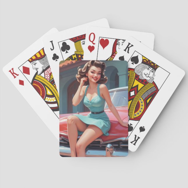 Playing Cards, Poker Cards, Pin-up, Brunette Playing Cards (Back)