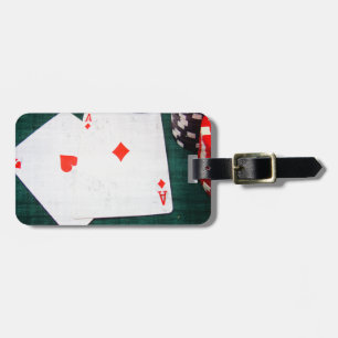 Playing Cards & Poker Chips Grunge Style Luggage Tag