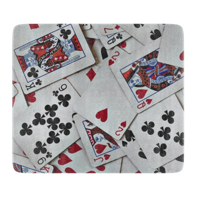 Playing Cards Poker Games Queen King Cutting Board (Front)