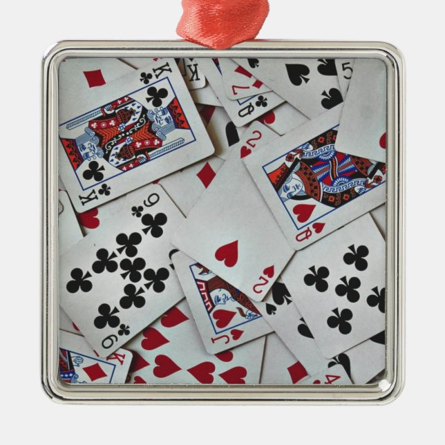 Playing Cards Poker Games Queen King Metal Tree Decoration (Front)