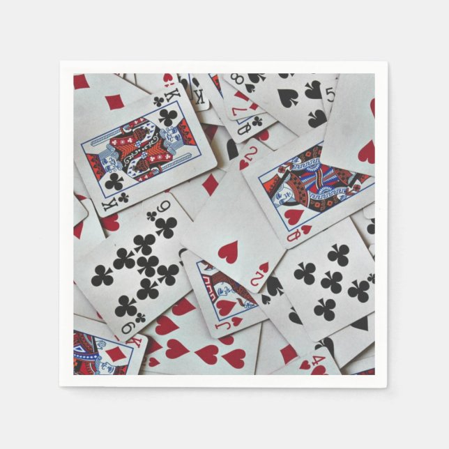 Playing Cards Poker Games Queen King Napkin (Front)