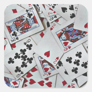 Playing Cards Poker Games Queen King Square Sticker