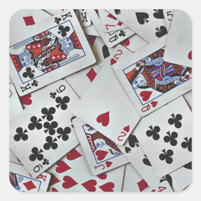 Playing Cards Poker Games Queen King Square Sticker (Front)