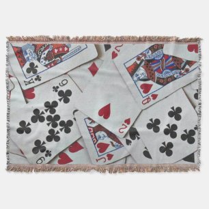 Playing Cards Poker Games Queen King Throw Blanket