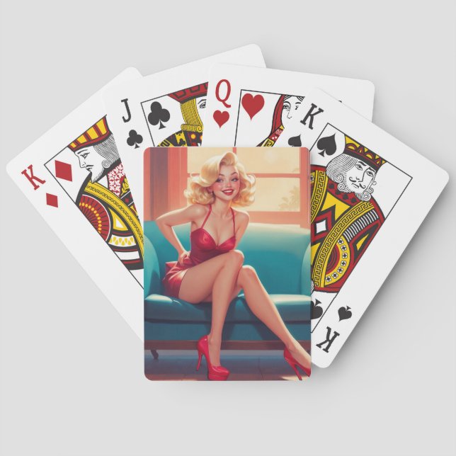 Playing Cards, Poker, Pin-Up Girl, Blonde Cards (Back)