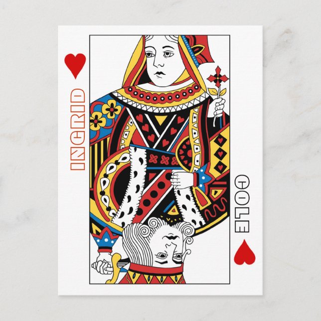 Playing Cards Queen + King of Hearts Save the Date (Front)
