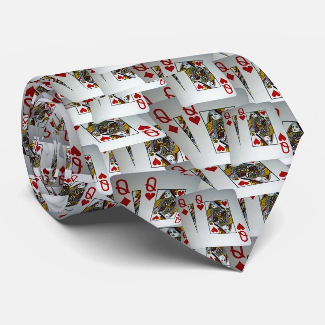 Playing Cards Queens Design, Tie (Rolled)