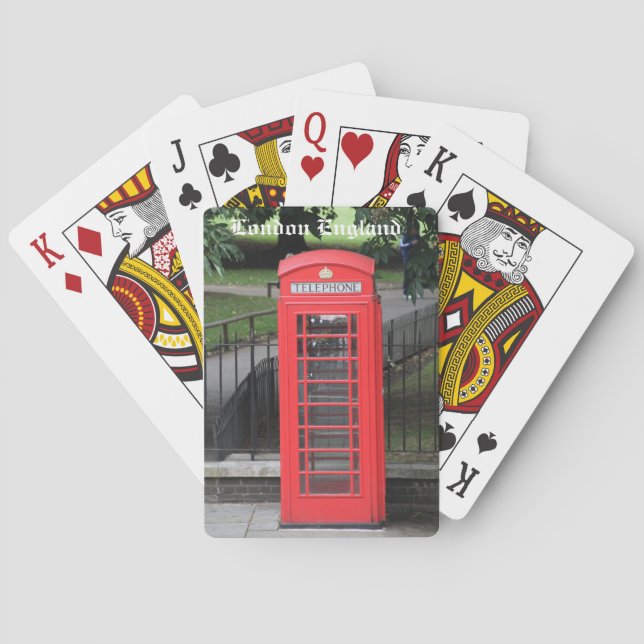 Playing cards, Red London Telephone Booth Cards (Back)