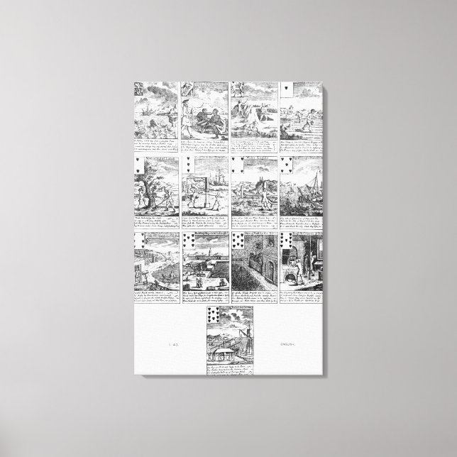 Playing cards satirising "bubble" ventures canvas print (Front)