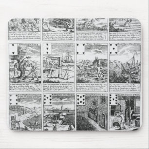 Playing cards satirising "bubble" ventures mouse mat