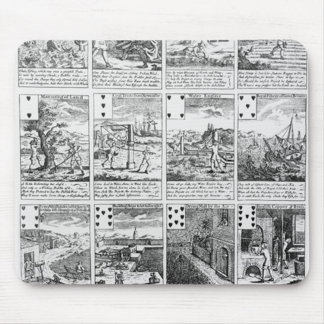 Playing cards satirising "bubble" ventures mouse mat (Front)