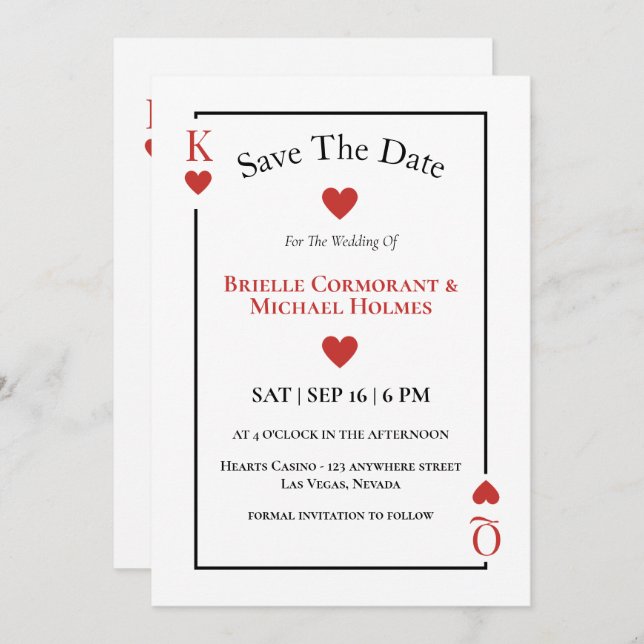 Playing Cards Save the Date Las Vegas Wedding  (Front/Back)