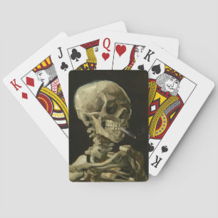 Playing Cards  skull smoking by van gogh
