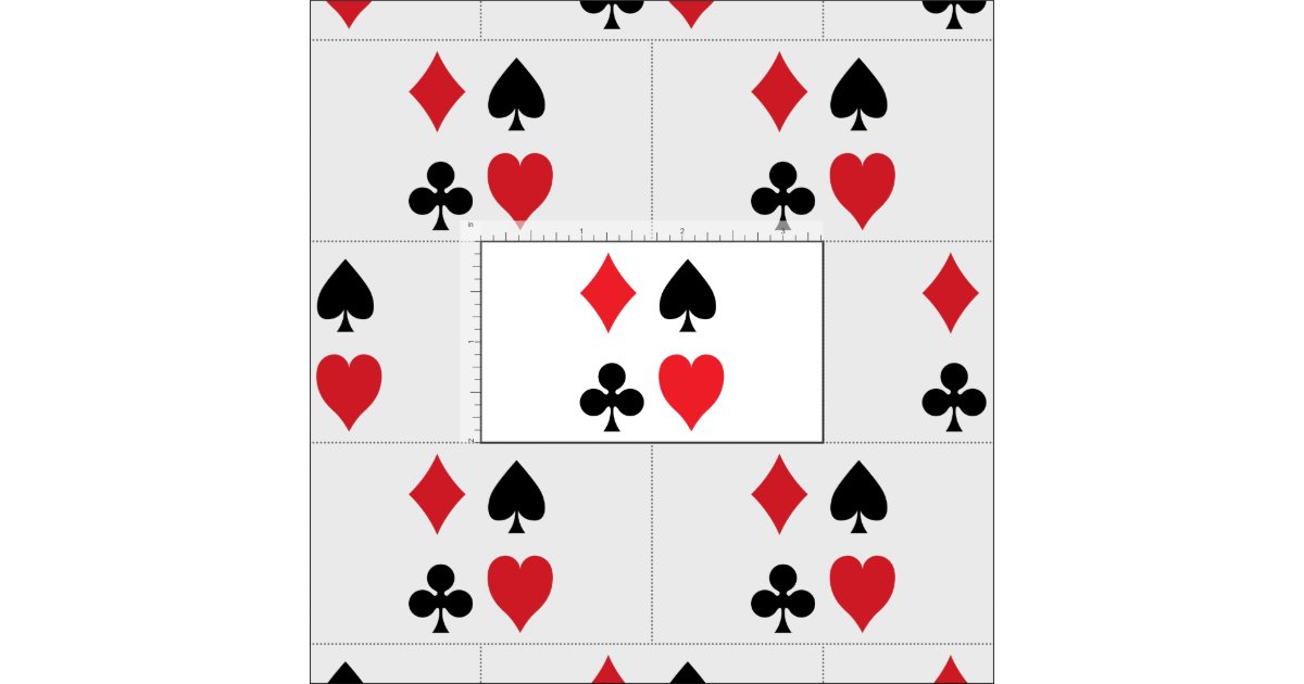 Playing Cards Suite Hearts Clubs Spades Diamonds Fabric | Zazzle