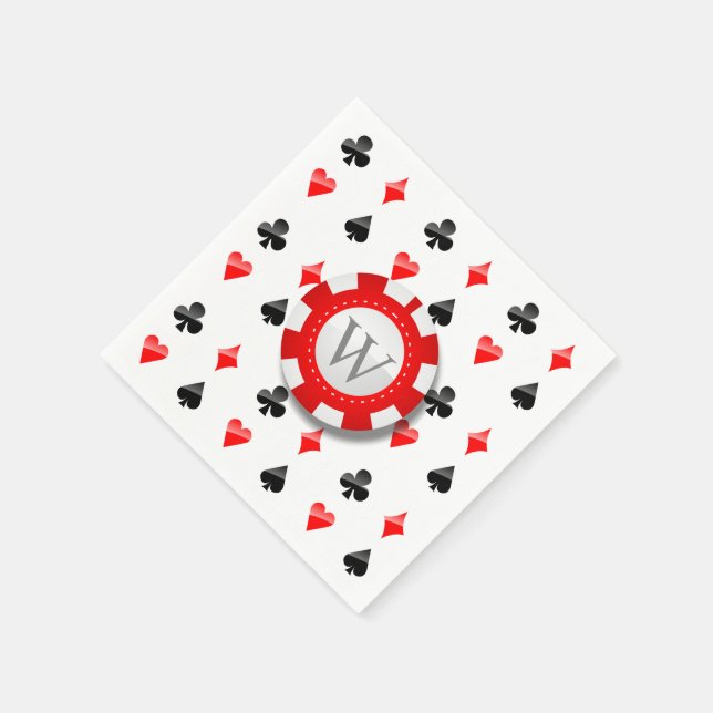 Playing Cards Suits Napkin (Corner)