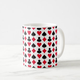Playing cards symbols pattern coffee mug