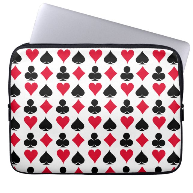 Playing cards symbols pattern laptop sleeve (Front)