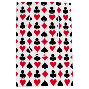 Playing cards symbols pattern medium gift bag