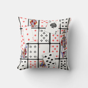 Playing Cards Throw Pillow