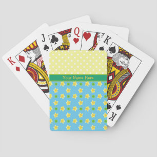 Playing Cards to Personalise: Primroses, Polkas