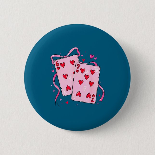 Playing Cards Valentine 6 7 Boys Girls Valentine S 6 Cm Round Badge (Front)