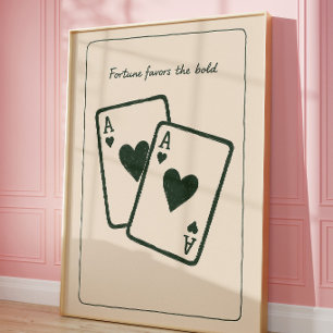 Playing Cards Wall Art Vintage Poker Print