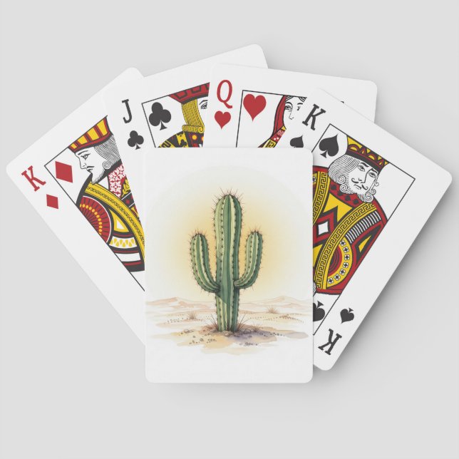 Playing cards watercolour cactus (Back)