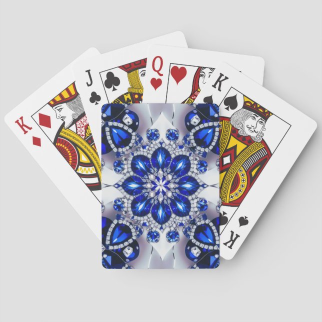 Playing Cards with Blue White Colours (Back)