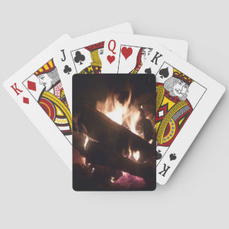 playing cards with camp fire