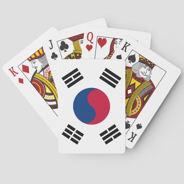 Playing Cards with Flag of South Korea (Back)