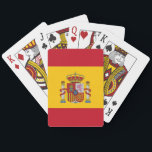 Playing Cards with Flag of Spain<br><div class="desc">Elevate your game nights with our exquisite playing cards deck featuring the flag of Spain! This stunning deck of playing cards showcases the vibrant colours of the Spanish flag, adding a touch of national pride to your favourite card games. Whether you're playing poker, bridge, or any card game, these Spain-themed...</div>